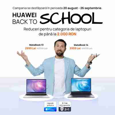 Laptopurile Huawei MateBook oferă autonomie sporită (până la 13 ore) şi sunt acum la oferta Back to School