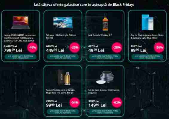 Avem primele oferte eMAG Black Friday 2020; Laptop la 799 lei și TV FHD 100 cm la doar 449 lei